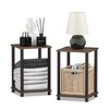 Furinno 2PCS Industrial Reversible End Table Sofa Side Bedside Nightstand w/Storage Shelf,Brown - 2 of 4