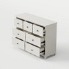 This storage cabinet measures 44.88 inches in size, comes with seven drawers, and is off-white in color. - 4 of 4