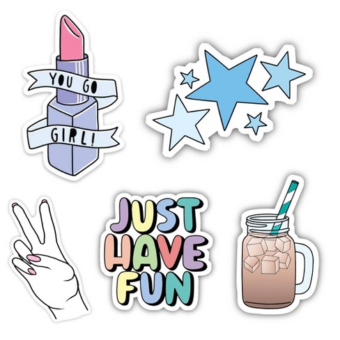 Big Moods Aesthetic Sticker Pack 10pc - Pink : Target