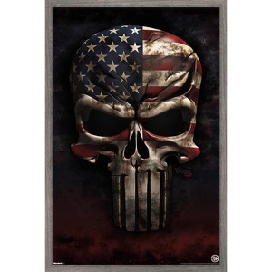 Trends International DS Valori - America Skull Framed Wall Poster Prints - 1 of 4