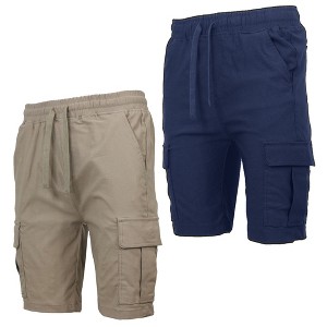 Galaxy By Harvic Men’s Slim Fit Super Flex Stretch Cargo Jogger Shorts-2 Pack - 1 of 4