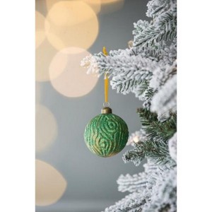Syemin Decorative Objects Christmas Ball Ornaments Glass Hanging Ball Christmas Tree Ornaments for Holiday Decorations Set of 12, Green, 3"*3"*3" - 1 of 4