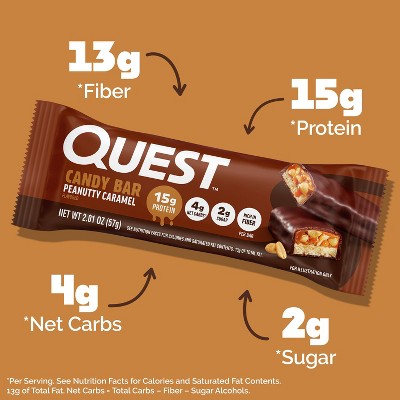 Quest Nutrition Peanutty Caramel Candy Protein Bar - 15g Protein - 8.04oz/4pk
