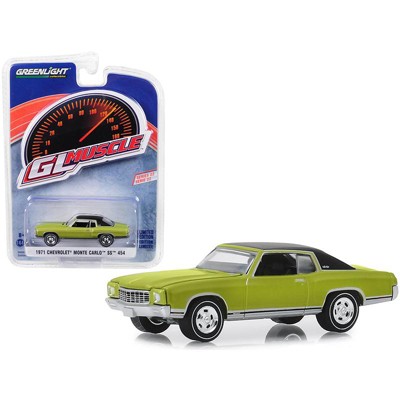 1971 Chevrolet Monte Carlo SS 454 Cottonwood Green with Black Top "Greenlight Muscle" 1/64 Diecast Car by Greenlight