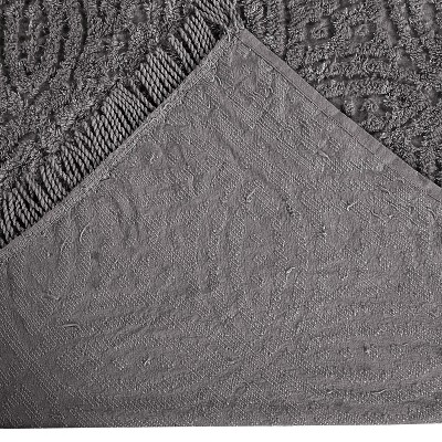 Gray Full Cotton Chenille Tufted Bedspread Set with Shams