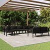 vidaXL Aluminium Patio Lounge Set - Modular Design, Weather-Resistant Aluminum Frame, Seat Cushions and Back Pillows Included, Anthracite, Sets of 9 - 2 of 4