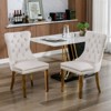 NicBex Set of 2 Dining Chair Modern Tufted Chairs with Steel Legs Upholstered Velvet Fabric Dining Room Armless Chair Lounge - 2 of 4