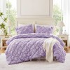Gulches Bloom 2 Piece Purple Floral Quilted Microfiber Twin Comforter Set - 2 of 4