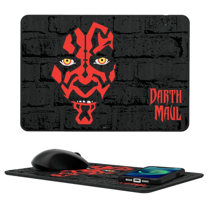 Keyscaper Star Wars Darth Maul Iconic 15-Watt Wireless Charger and Mouse Pad, 1 of 2