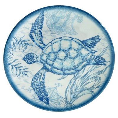 Oceanic Blue Melamine 10" Salad/Dessert Plates Set of 6
