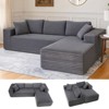 COMHOMA Boneless Couch, Compressed Sofa, Corduroy L-Shaped Sofa, No Assembly - 3 of 4