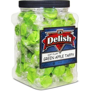 Green Apple Taffy by It's Delish, 18 Oz Jumbo Reusable Container - 1 of 4
