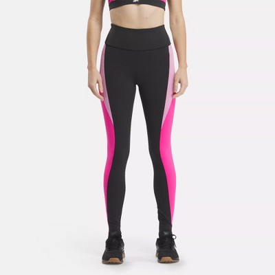 Reebok Lux High-rise Colorblock Leggings M Black / Laser Pink : Target