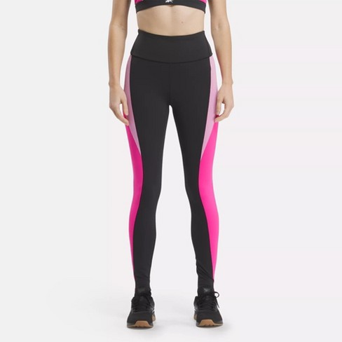 Reebok Lux High-rise Colorblock Leggings Xs Black / Laser Pink : Target