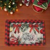Unique Bargains Christmas Place Mats Flax Red White Green Black 11.8"x17.7" 2 Pcs - 2 of 4