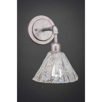 Toltec Lighting Vintage 1 - Light Sconce in  Aged Silver with 7" Italian Ice Shade