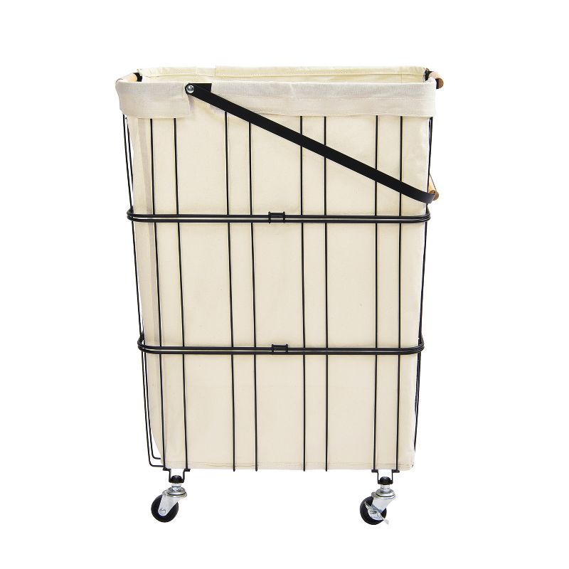 Oceanstar Mobile Rolling Storage Laundry Basket Cart with Handle, 2 of 9