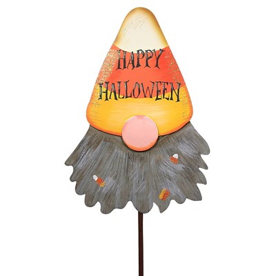 Halloween 26.5" Candy Corn Gnomes Garden Happy Halloween  -  Decorative Garden Stakes