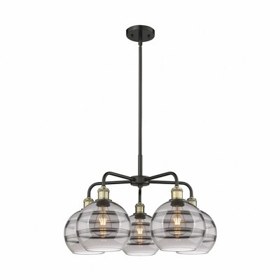 Rochester - 5 Light Stem Hung Chandelier In Industrial Style-15.38 Inches Tall and 26 Inches Wide