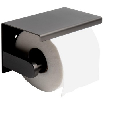 ALFI ABTPP66-BB Brushed Black PVD Stainless Steel Toilet Paper Holder with Shelf