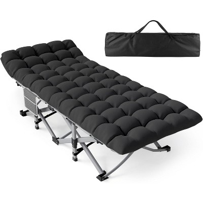 Sportneer Camping Cot for Adults, Heavy-Duty Portable Cot Bed with Mattress, Foldable Padded Sleeping Cots for Camping Travel Tent Day Bed Outdoor