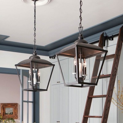 Dame Anvil Iron 2-Light Indoor/Outdoor Taper Candle Pendant