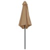 vidaXL Sturdy Outdoor Parasol with Aluminum Pole, 106.3"x96.9", UV Protective Polyester Cover, Crank Mechanism, Taupe Color - 4 of 4