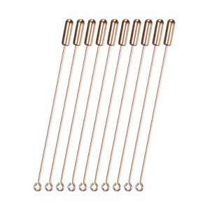Unique Bargains DIY Clothing Accessories Suit Copper Long Needle Brooch Stick Pins Stopper Ends Flat Head - 1 of 4
