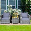 Tangkula 3PCS Rattan Patio Conversation Set Outdoor Furniture Set w/ Table Cushion - 4 of 4