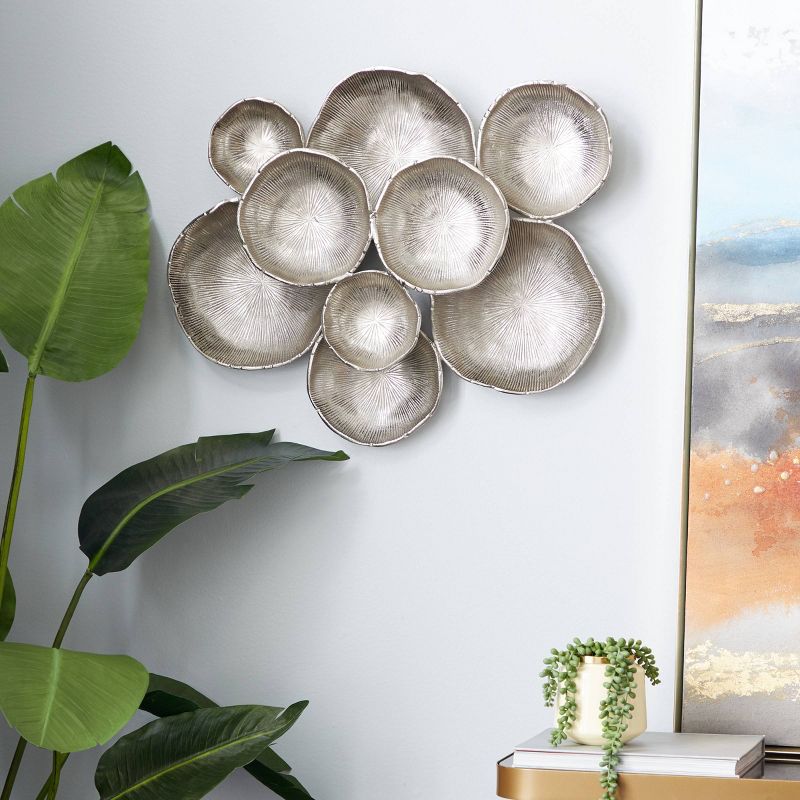 Aluminum Plate Wall Decor with Uneven Edges Silver - Olivia &#38; May, 2 of 5