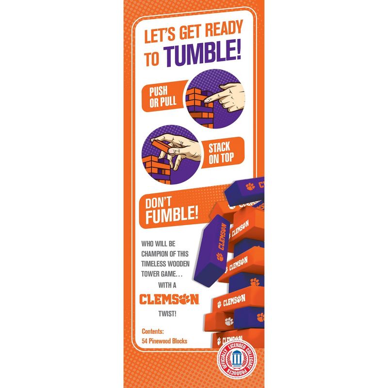 MasterPieces Real Wood Block Tumble Towers - NCAA Clemson Tigers, 4 of 6