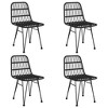 vidaXL Garden Dining Set Black Steel, Polyethylene, Tempered Glass Medium - 31.5" Table Length Black 4 Items - 4 of 4