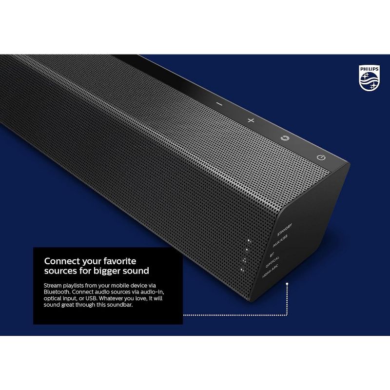 PHILIPS 2.1-Channel Soundbar with Wireless Subwoofer - B7305, 5 of 11