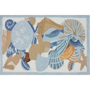 Jellybean Shells & Coral Indoor/Outdoor Machine Washable Doormat 20" x 30" - 1 of 3