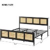 coucheta Bed Frame with Rattan Headboard and Footboard, Black Platform Bed Frame, Metal support, Noise-Free, No Box Spring Needed, Easy Assembly - 2 of 4