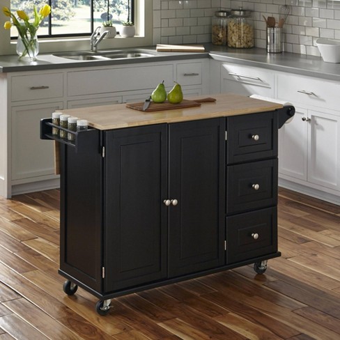 Liberty Kitchen Cart With Stainless Steel Top Black Home Styles Target