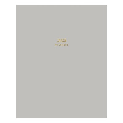 The Everygirl Wellness Planner January - December 2025 Faux Leather 8"x10" Weekly/Monthly Bookbound Gray