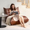 Itopfox Giant Memory Foam Bean Bag Chair for Adults, Soft Faux Leather Sofa Chair for Living Room Bedroom Dorm Office - Comfortable & Stylish (Brown) - 3 of 4