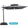 Crestlive Products 9'X11' Double Top Cantilever Umbrella UV30+ with Light and Base Outdoor 360 Rotation 6 Heights Adjustable Offset Umbrella - 2 of 4