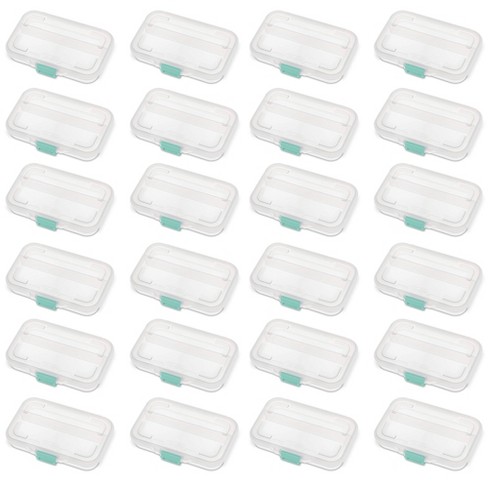 Sterilite Divided Case Stackable Plastic Small Storage Lidded Container, 6  Pack 