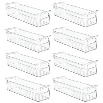mDesign Plastic Kitchen Pantry Cabinet Food Storage Bin - 8 Pack - Clear