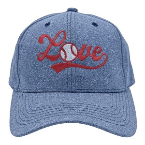 Love Baseball Script Hat Cute Summer Sports Lover Cap - Crazy Dog Blue Standard - 1 of 4