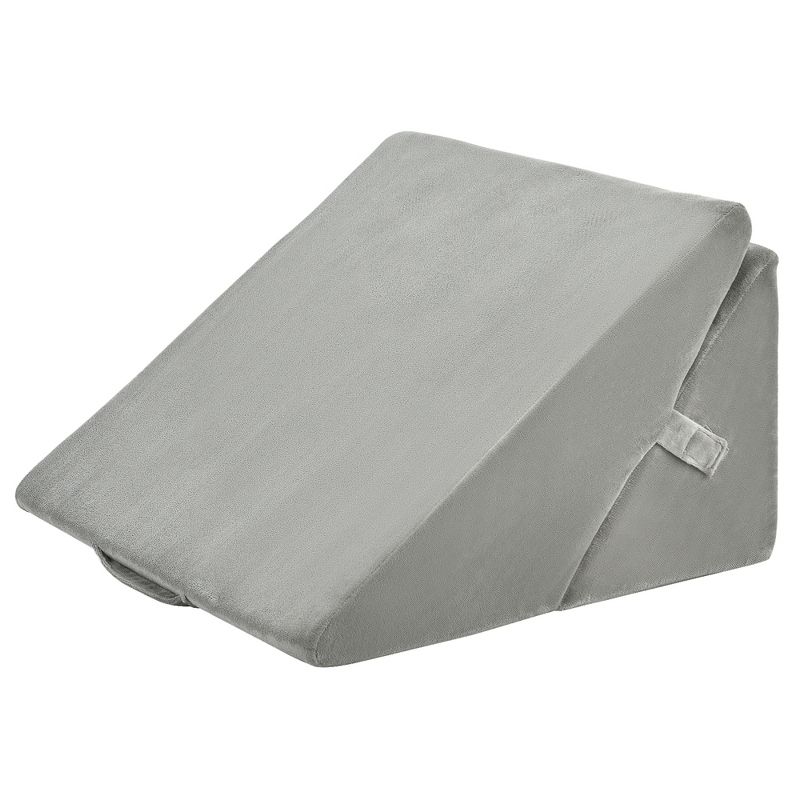 Costway Bed Wedge Pillow Adjustable Memory Foam Reading Sleep Back Support White\Grey, 4 of 11