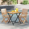 Tangkula 28" Patio Folding Table w/ Slatted Tabletop Portable Bistro Dining Table - 4 of 4