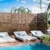 MAYEERTY Gerald Wide Edge Street Pattern Brown Galvanized Steel Screen Freestanding Decorative Privacy for Balcony Patio Garden Room - 4 of 4