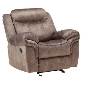 Vynxaria Velvet 1+1 Motion Recliner Chair Set (2pcs) w/Glider, Pocket Coil Seats, Wood Frame, 4" Wall Clearance, 220lbs Capacity - 1 of 4