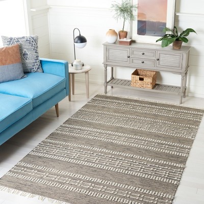 Natural Beige Handwoven Wool and Jute Square Area Rug