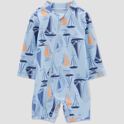Image of Carter's Just One You® Baby Boys' Boat One Piece Rash Guard - Blue 6M