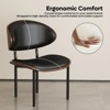 Bestier Dinning Chair Set of 2,Bentwood Living Room Chairs, PU Leather Ergonomic Kitchen Chairs Wooden Armless Chairs, Mid-Century Office Chairs,Black - 4 of 4