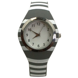 Olivia Pratt Stripped Silicone Band Women Watch - 1 of 4